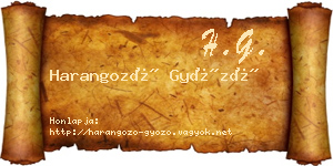 Harangozó Győző névjegykártya